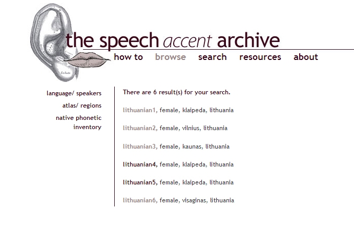 Litauische Aussparche litauen akzent