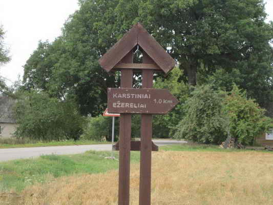 Schild Kirkilai See Turm Birzai