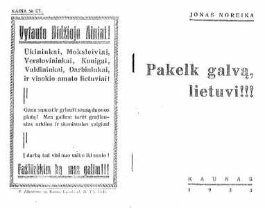 Jonas Noreika Pakelk galva lietuvi Kopf hoch Litauer Noreika