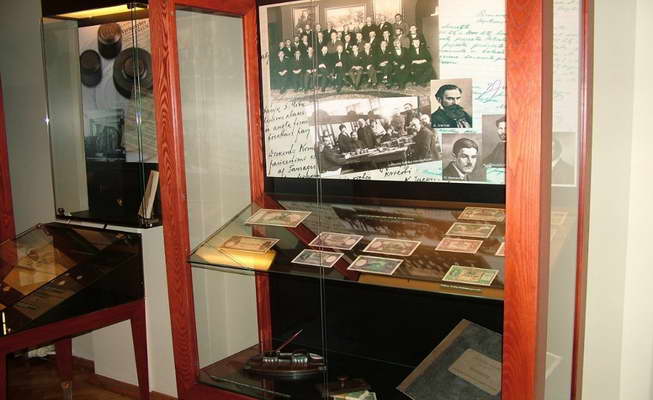 Litauisches Geld Museum Vitrinen Museum Geldmuseum