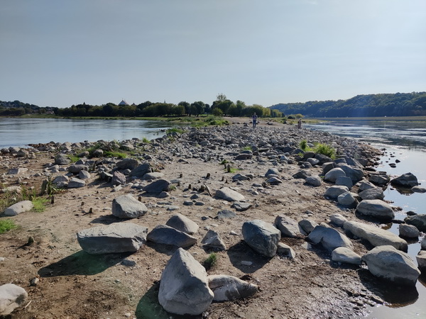 Blick zurück Kaunas Nemunas Neris Zusammenfluss Nemunas und Neris Kaunas Stadtblick