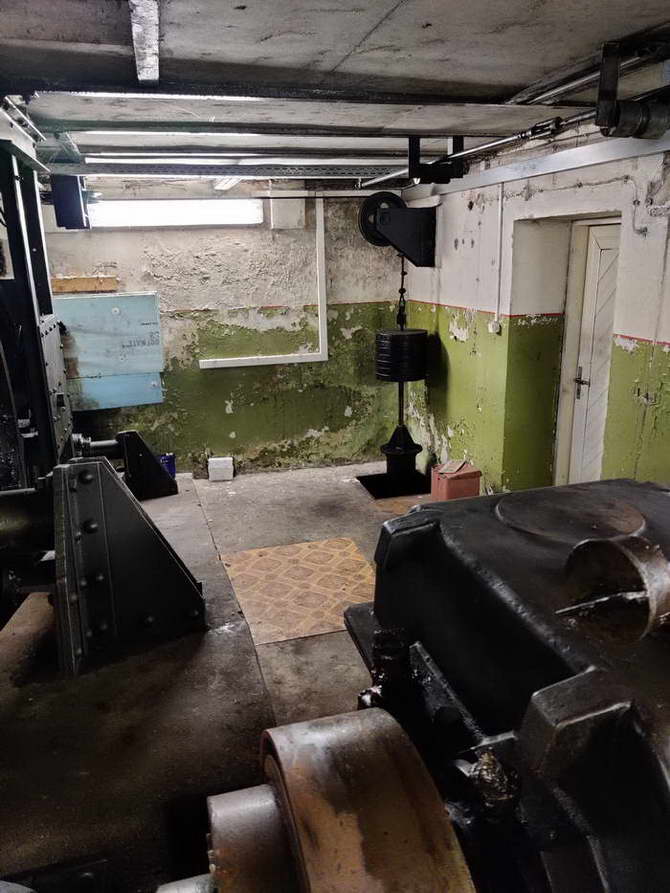 Maschinen Antrieb Standseilbahn Kaunas Maschinenraum Zaliakalnis Kaunas Litauen