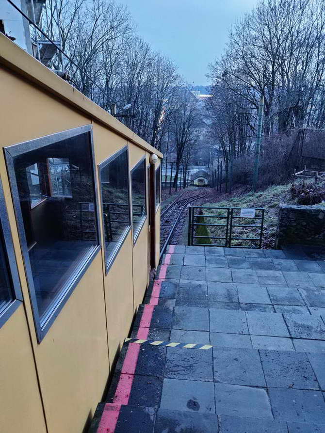 Standseilbahn Kaunas Litauen Talsicht Standseilbahn Kaunas