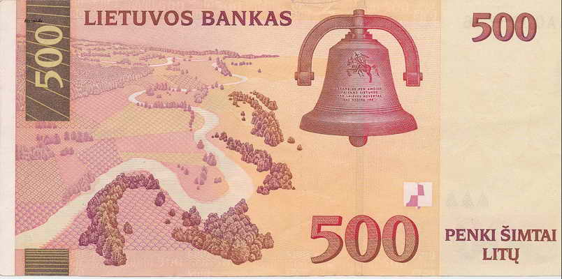 500 Litas Scan Hinten Litauen