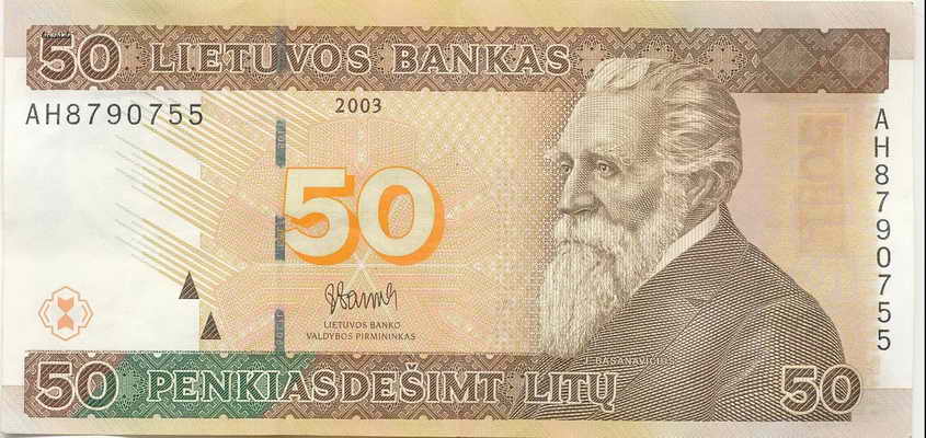50 Litas von vorne Litauen