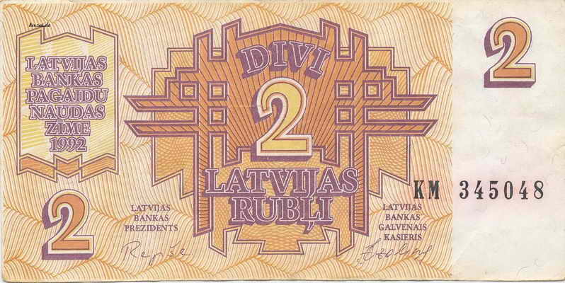2 lettische Rubel